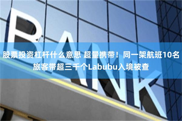 股票投资杠杆什么意思 超量携带！同一架航班10名旅客带超三千个Labubu入境被查