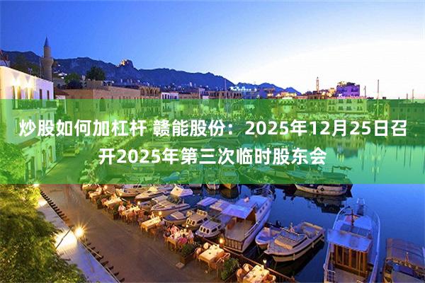炒股如何加杠杆 赣能股份：2025年12月25日召开2025年第三次临时股东会